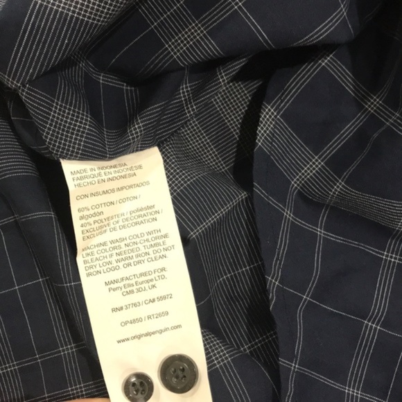 Original Penguin Slim Fit Plaid Woven Shirt - Picture 7 of 7